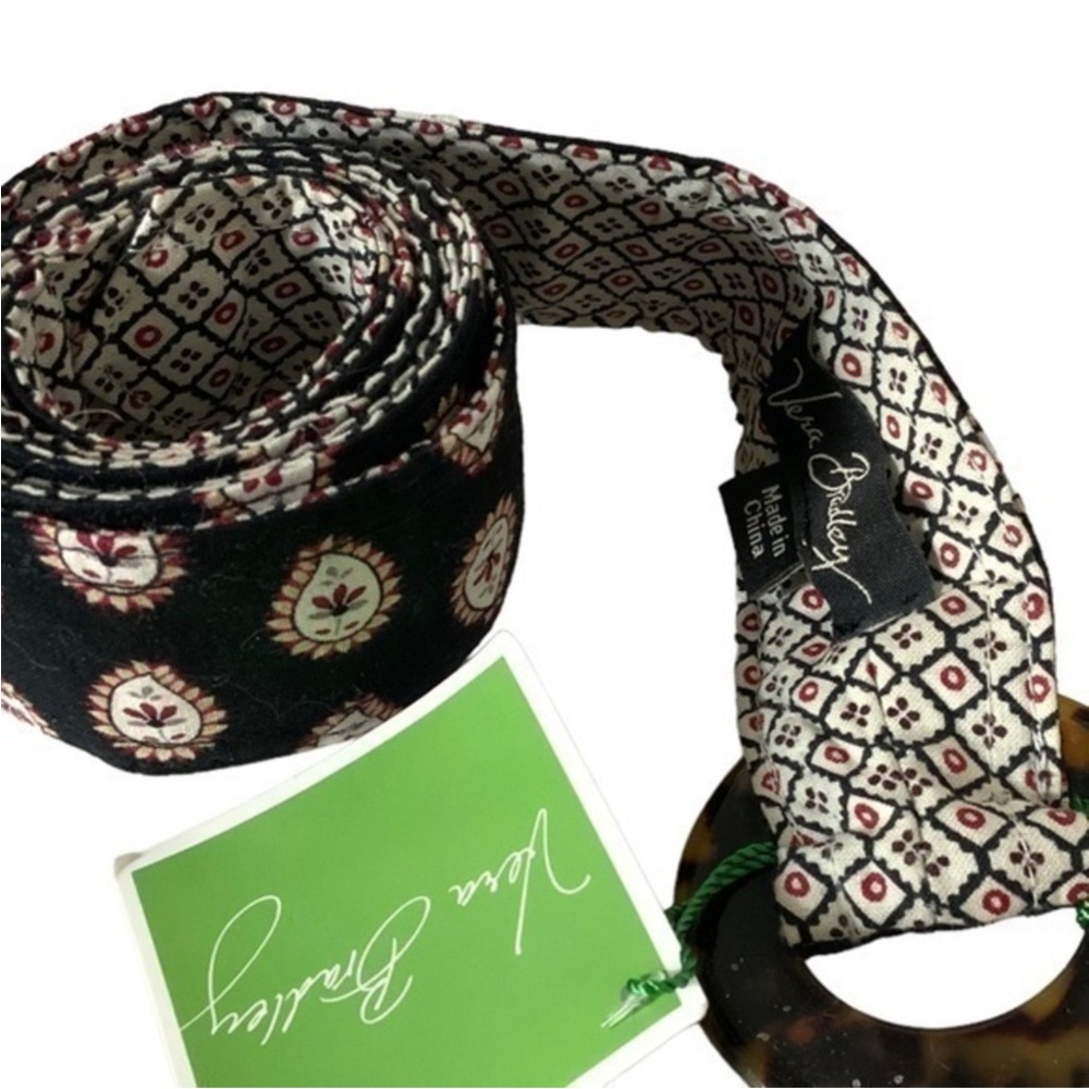 Vera Bradley Kensington classic black retired pattern quilted‎ belt NWT